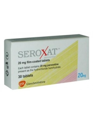 Paxil/Seroxat 20 mg. 30 tablets