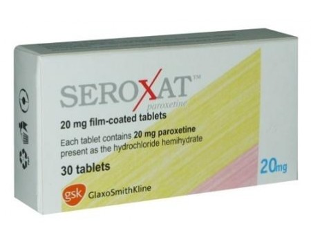 Paxil/Seroxat 20 mg. 30 tablets