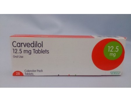 Carvedilol 12.5 mg. 28 tablets
