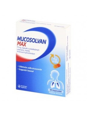 Mucosolvan Max 75 mg. 10 capsules