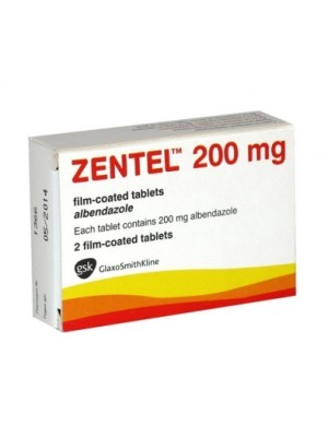 ZENTEL 200 mg. 2 tablets