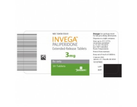 INVEGA. 3 mg. 30 tablets. JANSSEN - CILAG