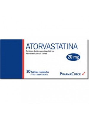 ATORVASTATIN. 20 mg. 30 tablets