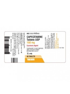 Capecitabine . 150 mg. 60 coated table