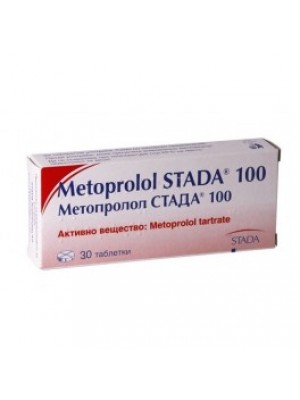 Metoprolol. 100 mg. 30 tablets