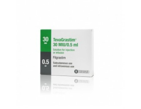TEVAGRASTIM . 30 MIU / 0.5 ml. 5 syringes