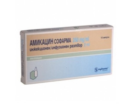 Amikacin 10. Ampoules 250 mg. / Ml. 2 ml