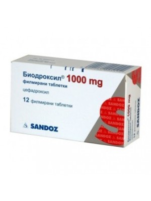 BIODROXIL 1000 mg. 12 tablets