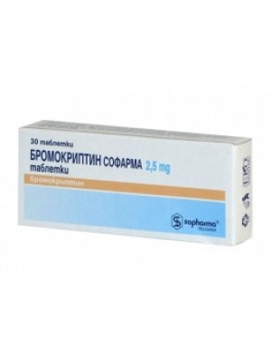 Bromocriptine 2.5 mg. 30 tablets