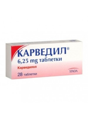 Carvedil 6.25 mg 28 tablets