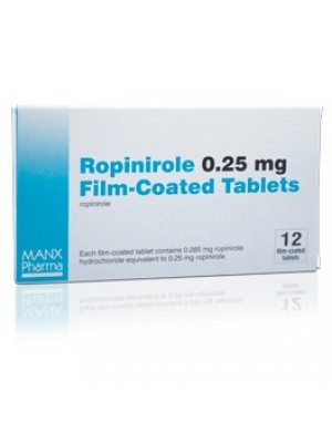 Ropinirole 0.25 mg. 21 tablets