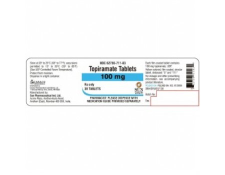 Topiramate 100 mg. 30 tablets
