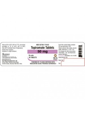 Topiramate 50 mg. 30 tablets