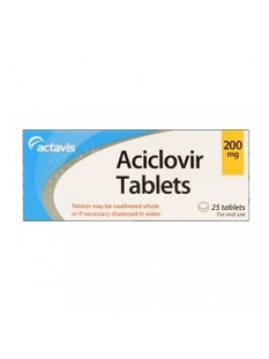 Aciclovir 200 mg. 25 tablets