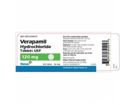 Verapamil 120 mg. 50 tablets