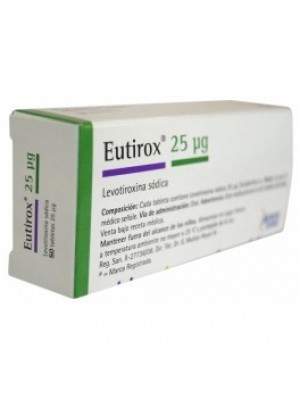 EUTIROX 25 mcg. 100 tablets