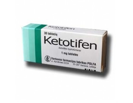 Ketotifen 1mg. 30 tablets