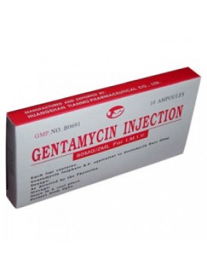 Gentamicin 40 mg. / Ml. 1 ml.10 ampoules