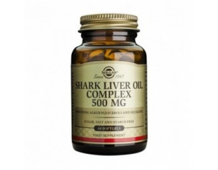 OIL SHARK LIVER COMPLEX 500 mg. 60 capsules