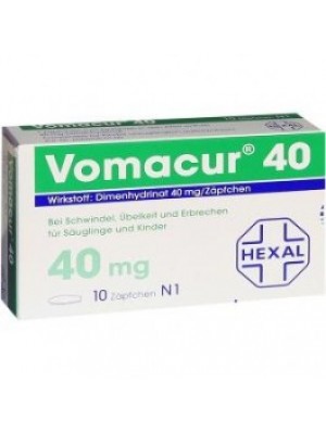 Vomacur 40 mg 10 suppositories