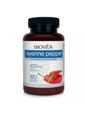 Cayenne Pepper 450 mg. 180 capsules